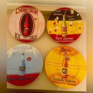 Novelty Soda Fountain Plates - Sakura brand, set of 4